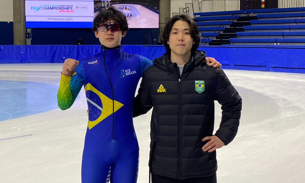 Lucas Koo no Mundial Júnior de short track